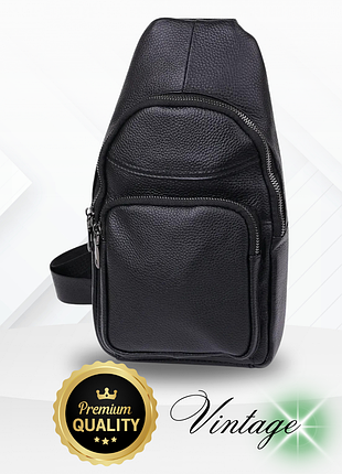 Небольшая мужская сумка через плечо из натуральной кожи, черная, повседневная модель