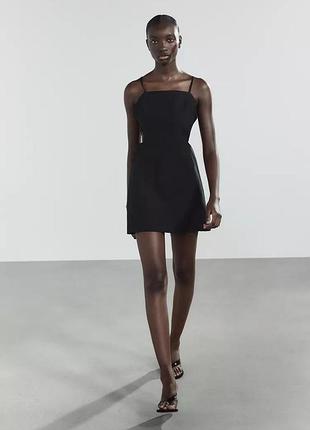 Короткое черное платье женский zara new