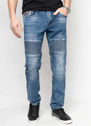 Джинсы мужские зауженные стрейчевые, демисезонные, 30-38  114241маг