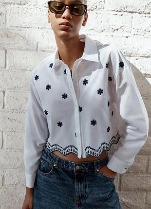 Рубашка женская укороченная zara new
