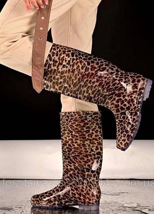 Резинки сапоги женские силиконовые леопардовые раз.40