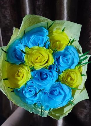 Розы букет ручная работа искусственные цветы