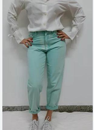 Джинси мом кольору тіффані великий розмір