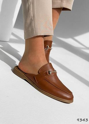 Мюлі жіночі карамельні натуральна шкіра