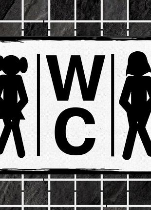 Табличка интерьерная металлическая wc