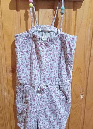 Детский комбинезон, платье в цветочки