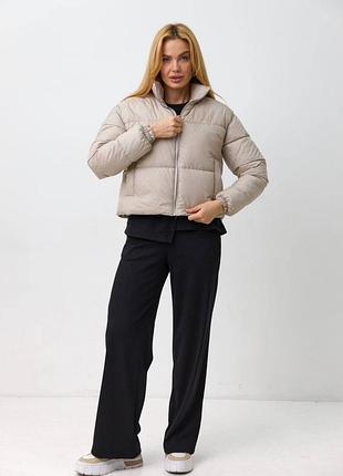 Куртка жіноча демісезонна коротка бежева супер якість у розмірах s m l.