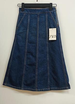 Длинная джинсовая юбка zara