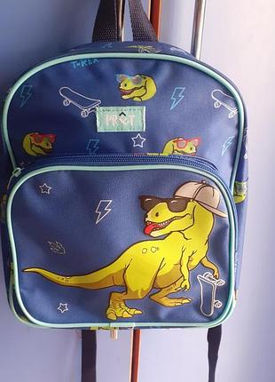 Рюкзак детский pret(нидерланды).синий с таранозавриком на скейте.29 x 23 x 8 cm