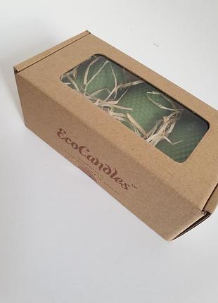 Набор свечей, подарочный набор, 
зеленые свечи, новогодний подарок