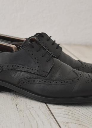 Cotton bar чоловічі шкіряні туфлі броги чорного кольору оригінал 44 44.5 розмір