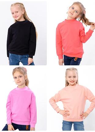 Свитшот для девочек двунитка, джемпер, кофта, реглан, батник