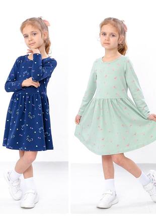 Красивое детское платье для девочки, платье стрейчевое трикотажное с тюльпанами, с котиками