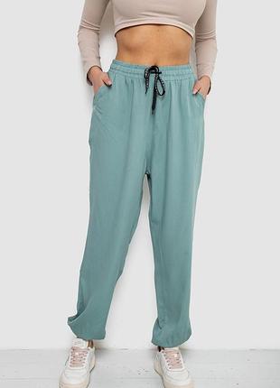 Штани жіночі бавовняні колір оливковий