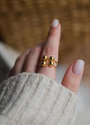 Срібна каблучка з кульками, каблучка стиль гузема, каблучка стильна срібло 925