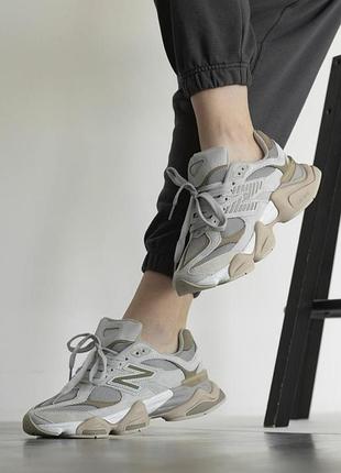 Кроссовки new balance 9060 grey khaki beige