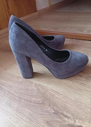 Туфли замш цвет графит