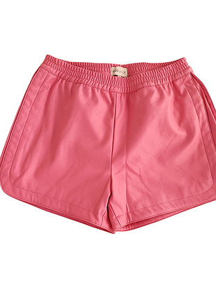 Подростковые шорты из экокожи для девочки only 152 см розовый (250313072)