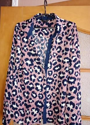 Рубашка блуза женская в анималистичный принт