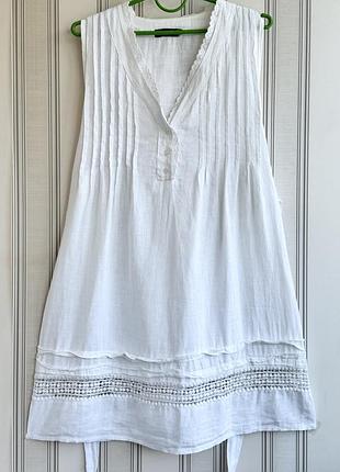 ❤️❤️❤️неймовірна білосніжна сукня, сарафан 100% льон італія