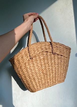 Жіноча плетена літня сумка ecuador з довгою ручкою кавова