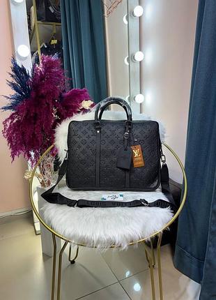 Сумка для ноутбука louis vuitton чорний монограм 96156