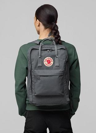 Рюкзак портфель fjallraven kanken сірий нашивка downtown відділення для ноута під вінтаж y2k хіпстер хіппі ootd