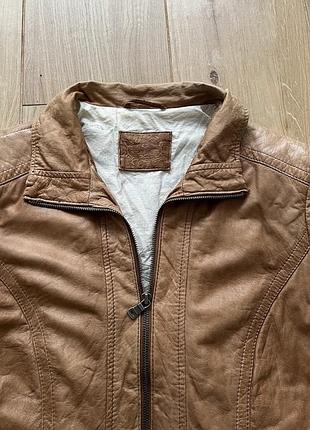 Женская коричневая кожаная куртка milestone | натуральная кожа | стильная модель | размер 40