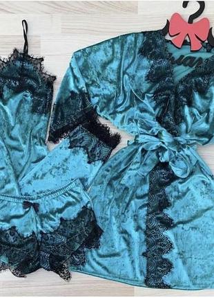 Комплект из мраморного велюра