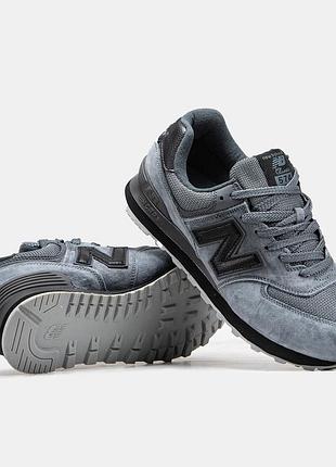 Замшевые кроссовки new balance 574 classic grey