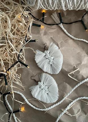 Серьги макраме пиры&lt;unk&gt; ячко