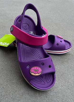 Дитячі сандалі для дівчаток crocband sandal kids amethyst/paradise pink crocs crocs