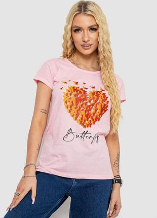 Футболка жіноча з принтом колір рожевий туреччина