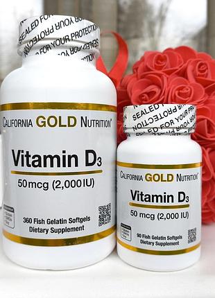 Вітамін д3 2000 мо, 90/360 капсул, сша, california gold nutrition вітамін d3
