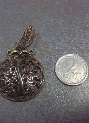 Підвіска кругла кулон квітка квіточки ажурна срібло 925 проба україна вага 4,76 г