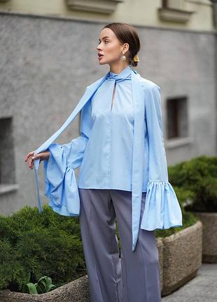 Блуза в стиле boho голубая 3