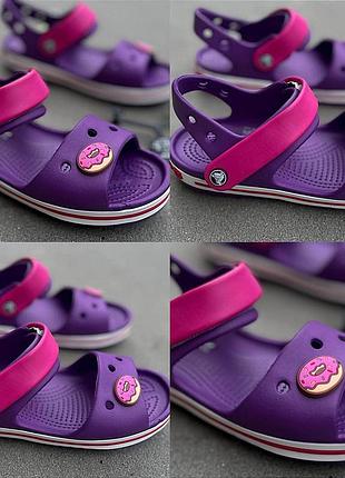 Дитячі сандалі crocs crocs crocs crocband sandal kids amethyst/paradise pink crocs