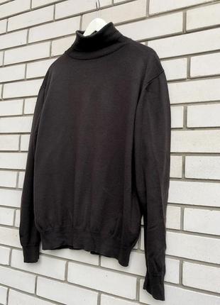 Чоловічий коричневий вовняний светр гольф woolmark2 фото