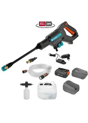 Мийка високого тиску gardena aquaclean 24/18v p4a premium set