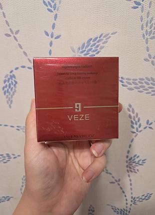 Крем пудра тональный кушон с натуральным финишем тон 1 беж увлажняющий veze bb cream cushion