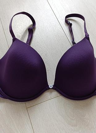 Бюстгальтер базовый фиолетовый бюст гладкий лиф m&amp;s 32dd 70dd 70e
