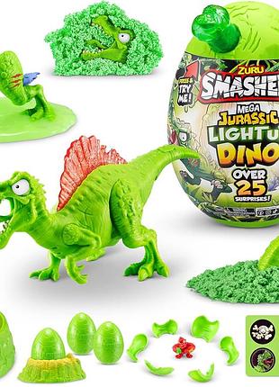 Smashers яйцо динозавра слайм динозавр 74108 mega jurassic light up dino egg spinosaurus