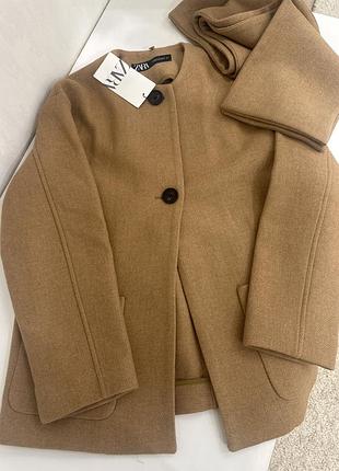 Пальто жакет вовна zara