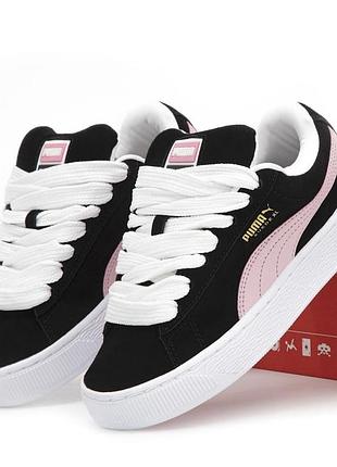Женские кроссовки puma suede xl black pink