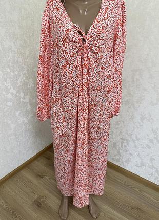 Свободное легкое невесомое платье штапель большой размер