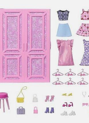 Ігровий набір барбі. стильна гардеробна barbie з лялькою
