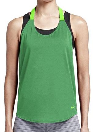 Майка nike elastika solid tank  зеленая