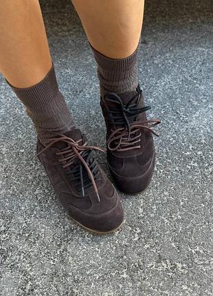 Кеды женские замшевые шоколадного цвета