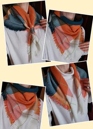 Вовняна хустка вінтаж картата хустина вовна вовняна хустина картата2 фото