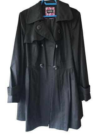 Плащ  жіночий чорний двобортний george,р.54